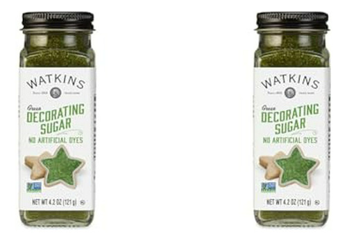 Azúcar Decorativa Verde , No Gmo, Kosher, 4.2 Oz, 2-pack.