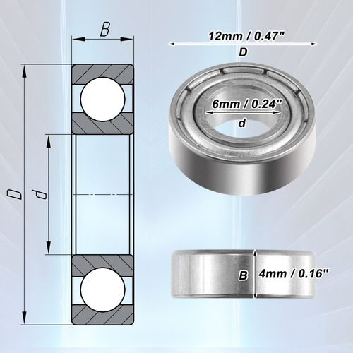 10 Unidades Mr126zz Balls, 6 X 12 X 4 Mm