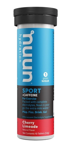 Nuun Energy Sport Cherry Limeade W Caffeine 54gr Caja 8pzs.