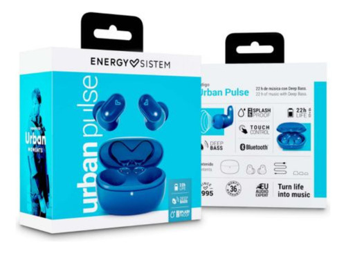 Auriculares Bluetooth Inalambricos Energy Sistem 455270 Earphones Urban Pulse Waterproof Ipx4 - Azul