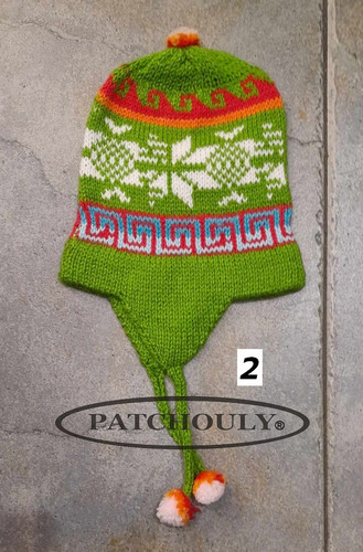 Imagen 4 de 10 de Gorro Coya Chullo Lana De Alpaca Niños Andino De 1 A 2 Años