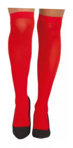 Calcetas Largas De Algodón Para Dama Color Rojo MercadoLibre