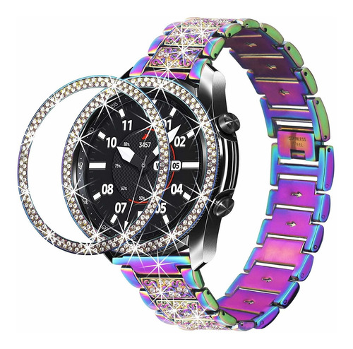 Mosonio Para Galaxy Watch Band In Bisel Mujer Repuesto Metal