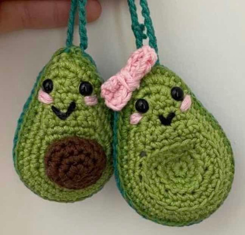 Llaveros De Aguacate Tejidos A Crochet/amigurimi 