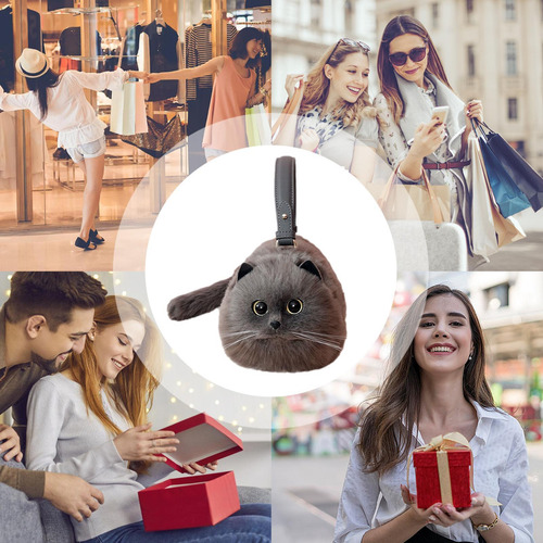 Bolso Con Forma De Gato Monedero De Gato Realista Lindo Bols