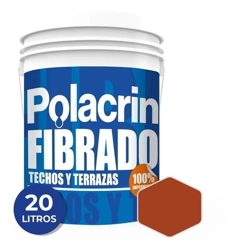 Imagen 1 de 7 de Membrana Elastica Fibrado Pasta Techos Rojo Polacrin 20 Lts
