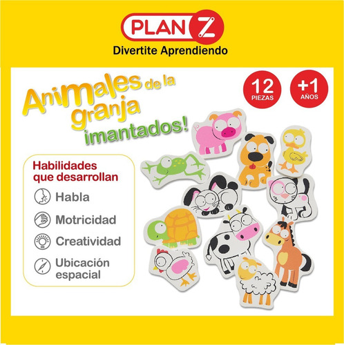 Imagen 2 de 10 de Juguete Imantado Animales Granja Didácticos Infantil Niño