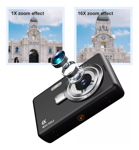 Cámara Digital 4k De 2.4 Pulgadas Con Zoom Óptico De 16x
