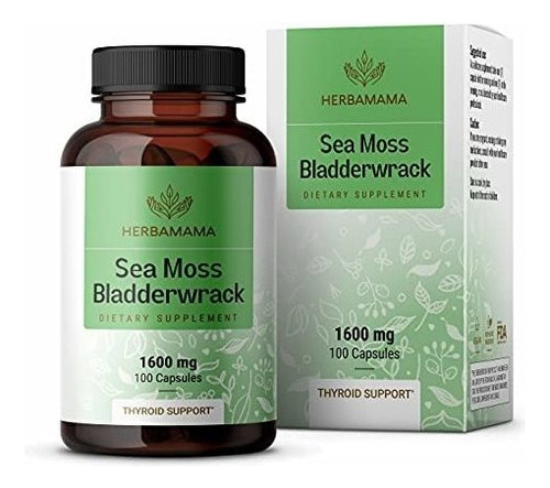 Cápsulas Vacías Herbamama Sea Moss & Bladderwrack Capsules Color Natural