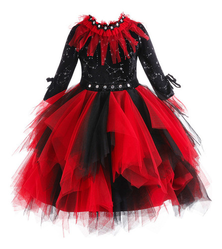 Vestido De Niña De Halloween Cosplay De Bruja Vampiro