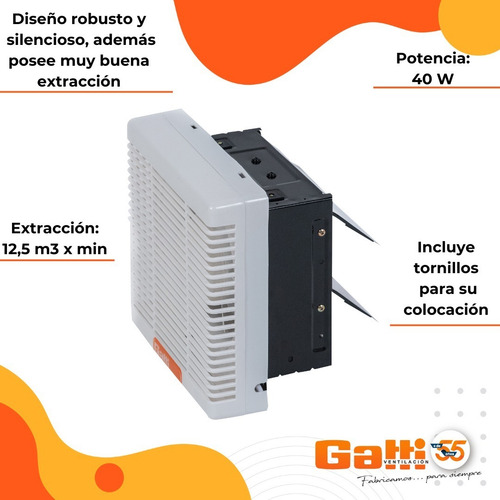 Extractor De Aire 25 Cm Para Pared Baño Cocina Con Persiana