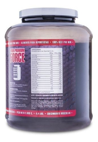 Imagen 3 de 5 de Proteina De Carne Beef Pro Win 2 Kgs Con Adición De Creatina