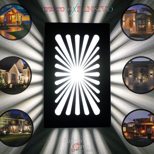Imagen 9 de 10 de Aplique Pared Exterior Bidireccional Moderno Efecto Led 10w