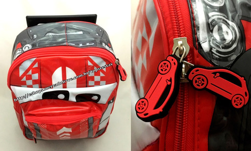 Imagem 2 de 6 de Mochila G Rodinhas Carro Vermelho Fiat 3d Original Luxcel