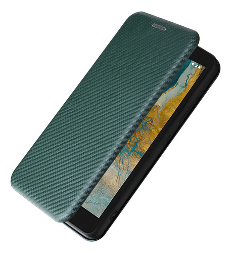 Funda Tipo Cartera De Fibra De Carbono For Teléfono Nokia