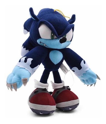 Figura Sonic Hombre Lobo, Peluche Grande De 30 Cm