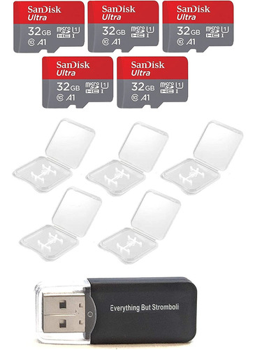 Tarjeta De Micro Sd Sandisk, 32gb/5 Pack/con Estuche