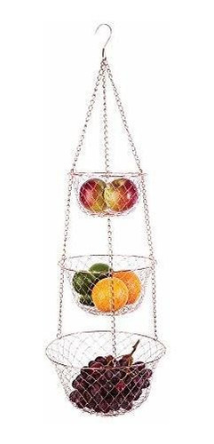 Fox Run 3-tier Cocina Del Cobre Cestas Colgantes De Frutas, 