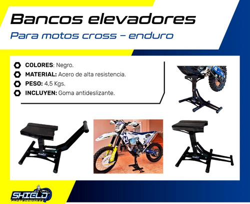Imagen 6 de 10 de Banco Elevador Motos Enduro / Cross / Calle. Shield®