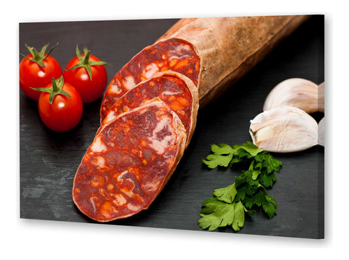 Cuadro 60x90cm Salame Chacinado Fiambre Comida Chorizo P2