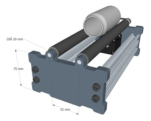 4° Eixo Rotativo Para Laser Cnc Openbuilds Nema 23 Sem Motor