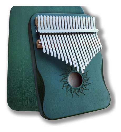 Kalimba Piano De Dedo 21 Chaves Instrumento Percussão Verde
