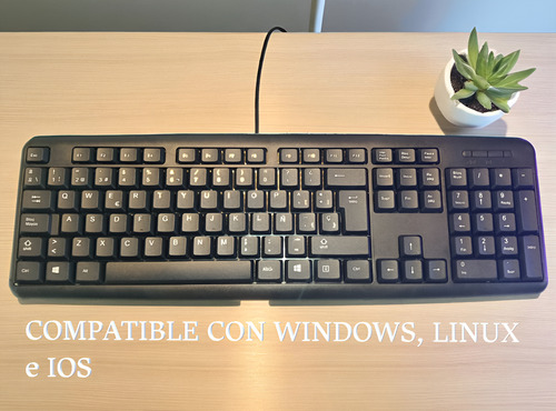Teclado Multimedia Alámbrico Windows Linux Mac Ios Usb Negro Qwerty