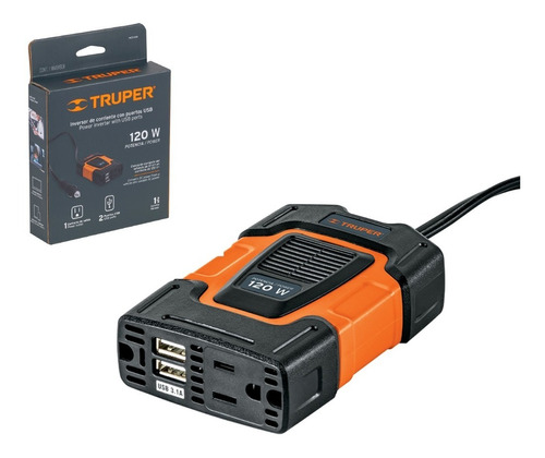 Inversor Conversor De Corriente Usb D 12v A 120v 120w Truper