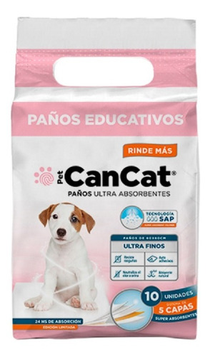 Paño Pet Educativo Cancat X10 Unidades 60x60 Cm Adhesivos