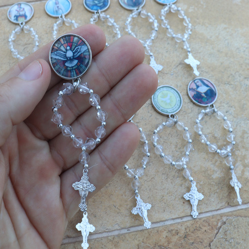10 Mini Terço Medalha Santa Ana Catolica Lembrancinha Cor Santa Ana Mod 5