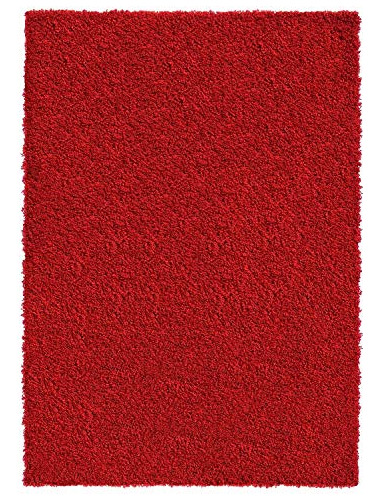 Shag Area Rug Plain Solid Red Everyday Use 5 X 7 60 Inc...