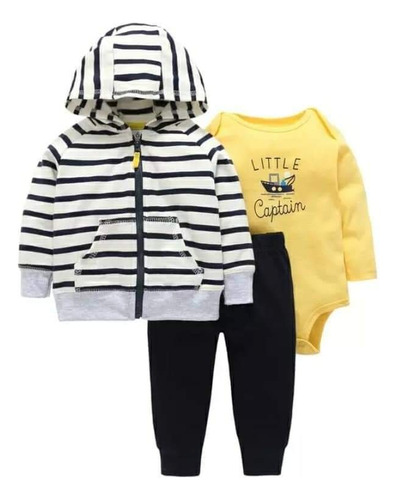 Conjunto Carter's Bebe Nene Marinero Blanco Azul Y Amarillo 9 Meses