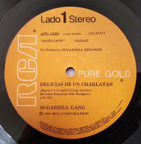 Sugarhill Gang Rapper's Delight Vinilo 12 Arg 1980 Long Vers Estándar (Usado)