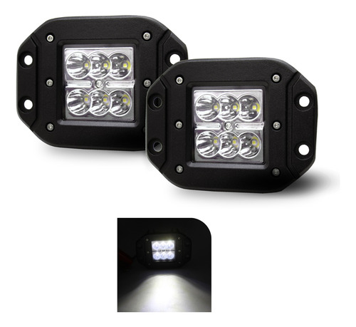 Faro 6 Led Empotrable Cree Jeep Ford (par)