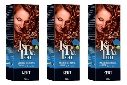 Coloraçao Keraton Banho De Brilho Cobre Ruivo Nat-kit C/3un Tom Sem tom