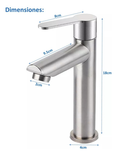 Llave Grifería De Lujo Para Lavamano De Acero Inoxidable 1/2