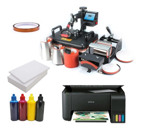 Termofijadora 8 En 1+impresora Epson L1110 + Cinta Y Papel