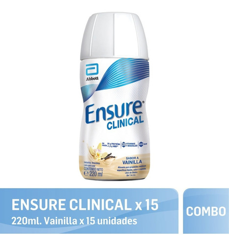 Ensure Clinical Liquido  220 Ml Vainilla Pack X 15 Unidades