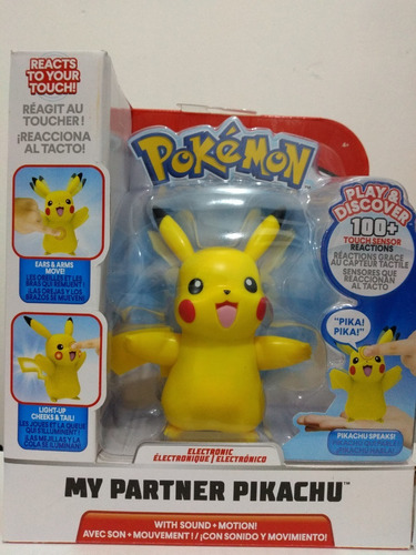 Pikachu Interactivo 12cm Con Luz Sonido Y Movimiento Pokemon