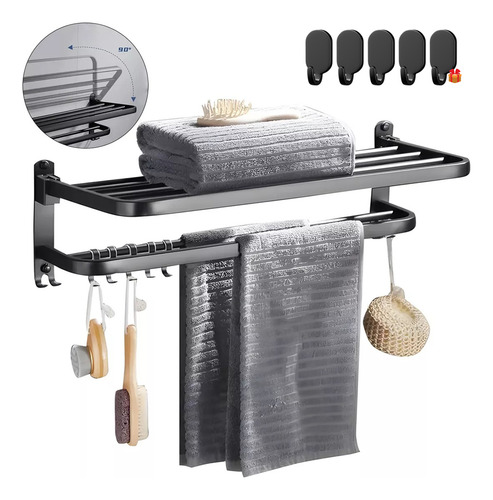 Toallero Soporte De Toallas Estante Para Baño De Pared 60cm