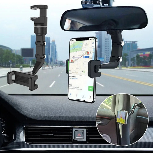 Soporte Base Celular Auto For Espejo Retrovisor Sujetador