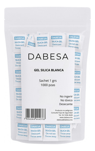 Gel Silica · 1,000 Sobres De 1 Gramo · Para Humedad