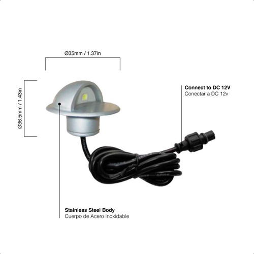 Mini Foco Led Para Piso Escalera Externa Luz Cálida 12v X10