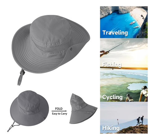 Sombrero De Sol Zooron Boonie Protección Uv Plegable Color Talle