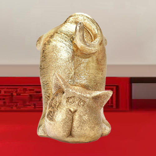 Estatua De Gato Figurina De Animales Fun Estilo C
