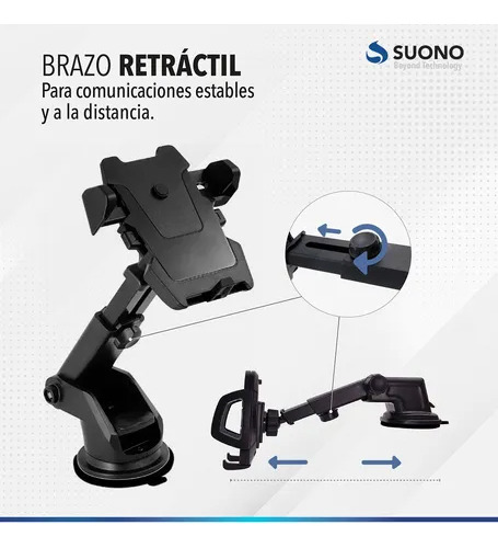 Soporte Premium Reforzado Para Celular Flexible Con Ventosa