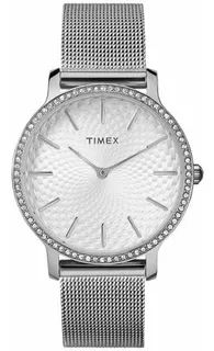 Reloj Timex Transcend Modelo: Tw2v52400 Color De La Correa Plata Color Del Fondo Plata
