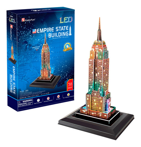 Puzzle 3d Empire State Building Led Cubicfun Colección 67315