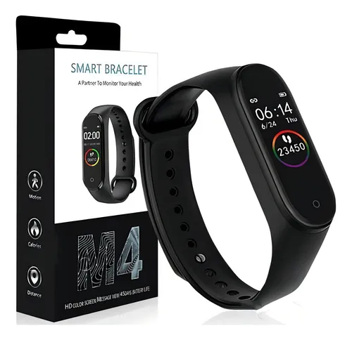 Reloj brazalete inteligente m3 monitor ritmo cardiaco negro hotsell