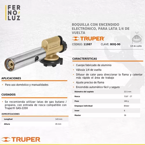 Soplete gas butano encendido automático